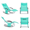 SoBuy OGS28-TB, Outdoor Garden Rocking Sun Lounger Recliner Relaxing Chair with Headrest and Side Bag, Turquoise