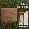 SoBuy FBT170-N, Vintage Bedside Table with 2 Drawers, Wooden Side Table with Rubber Wood Legs, Nightstand for Bedroom, Living Room, and Study, Brown, W45 x D40 x H58 cm