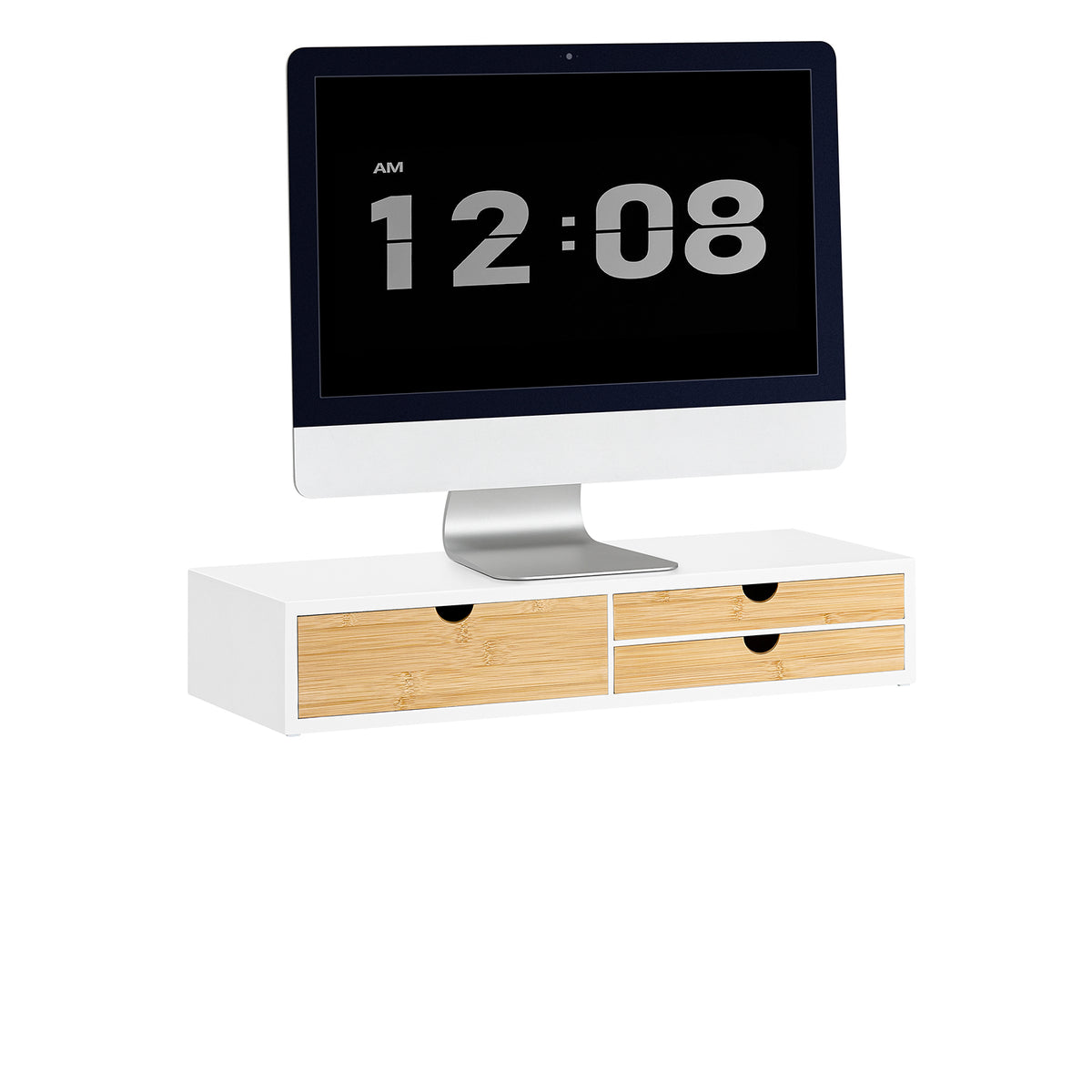 SoBuy BBF11-WN, Computer Screen Monitor Stand Monitor Riser Desk Organizer, White