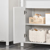 SoBuy BZR101-W, Bathroom Under Sink Cabinet – Compact Sink Cabinet with Doors, Adjustable Shelf & Pipe Cover – Small Bathroom Storage Unit, White, 60x66x34cm