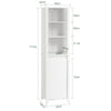 SoBuy BZR102-W, Bathroom Tall Cabinet with Laundry Basket – Narrow Bathroom Storage Cabinet with Folding Laundry Bag, Space-Saving Storage Cupboard in Wood, White, 45 x 171 x 35 cm