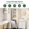SoBuy BZR102-W, Bathroom Tall Cabinet with Laundry Basket – Narrow Bathroom Storage Cabinet with Folding Laundry Bag, Space-Saving Storage Cupboard in Wood, White, 45 x 171 x 35 cm