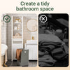 SoBuy BZR102-W, Bathroom Tall Cabinet with Laundry Basket – Narrow Bathroom Storage Cabinet with Folding Laundry Bag, Space-Saving Storage Cupboard in Wood, White, 45 x 171 x 35 cm