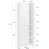 SoBuy BZR104-W, Tall Bathroom Storage Cabinet with Laundry Basket Slim Freestanding Bathroom Unit, Narrow Storage Cupboard with Shelves, Bathroom Towel Storage, White 60x37x171 cm