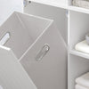 SoBuy BZR104-W, Tall Bathroom Storage Cabinet with Laundry Basket Slim Freestanding Bathroom Unit, Narrow Storage Cupboard with Shelves, Bathroom Towel Storage, White 60x37x171 cm