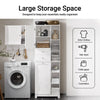 SoBuy BZR104-W, Tall Bathroom Storage Cabinet with Laundry Basket Slim Freestanding Bathroom Unit, Narrow Storage Cupboard with Shelves, Bathroom Towel Storage, White 60x37x171 cm