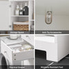 SoBuy BZR104-W, Tall Bathroom Storage Cabinet with Laundry Basket Slim Freestanding Bathroom Unit, Narrow Storage Cupboard with Shelves, Bathroom Towel Storage, White 60x37x171 cm