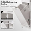 SoBuy BZR104-W, Tall Bathroom Storage Cabinet with Laundry Basket Slim Freestanding Bathroom Unit, Narrow Storage Cupboard with Shelves, Bathroom Towel Storage, White 60x37x171 cm