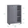 SoBuy BZR105-DG, Laundry Cabinet Chest Bathroom Storage Cabinet with Laundry Basket and 3 Storage Compartments, Grey