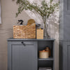 SoBuy BZR105-DG, Laundry Cabinet Chest Bathroom Storage Cabinet with Laundry Basket and 3 Storage Compartments, Grey