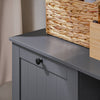 SoBuy BZR105-DG, Laundry Cabinet Chest Bathroom Storage Cabinet with Laundry Basket and 3 Storage Compartments, Grey
