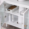 SoBuy BZR115-II-W, Under Sink Cabinet Bathroom Vanity Unit Bathroom Storage Cabinet Suitable for Pedestal Sinks, White