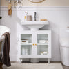 SoBuy BZR115-II-W, Under Sink Cabinet Bathroom Vanity Unit Bathroom Storage Cabinet Suitable for Pedestal Sinks, White