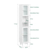 SoBuy BZR118-W, Bathroom Tall Cabinet Tall Cupboard Storage Cabinet with 2 Glass Doors, White