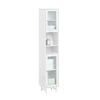 SoBuy BZR118-W, Bathroom Tall Cabinet Tall Cupboard Storage Cabinet with 2 Glass Doors, White
