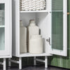 SoBuy BZR118-W, Bathroom Tall Cabinet Tall Cupboard Storage Cabinet with 2 Glass Doors, White