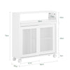 SoBuy BZR119-W, Bathroom Storage Cabinet with 2 Sliding Doors, Toilet Paper Roll Holder, White