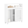 SoBuy BZR119-W, Bathroom Storage Cabinet with 2 Sliding Doors, Toilet Paper Roll Holder, White