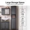 SoBuy BZR124-DG, Tall Bathroom Storage Cabinet with Laundry Basket – Slim Freestanding Bathroom Unit, Narrow Storage Cupboard with Shelves, Grey Bathroom Furniture 40x170x38 cm