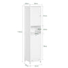 SoBuy BZR124-W, Bathroom Tall Cabinet Cupboard Storage Cabinet with Laundry Basket, White