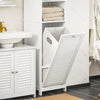 SoBuy BZR124-W, Bathroom Tall Cabinet Cupboard Storage Cabinet with Laundry Basket, White