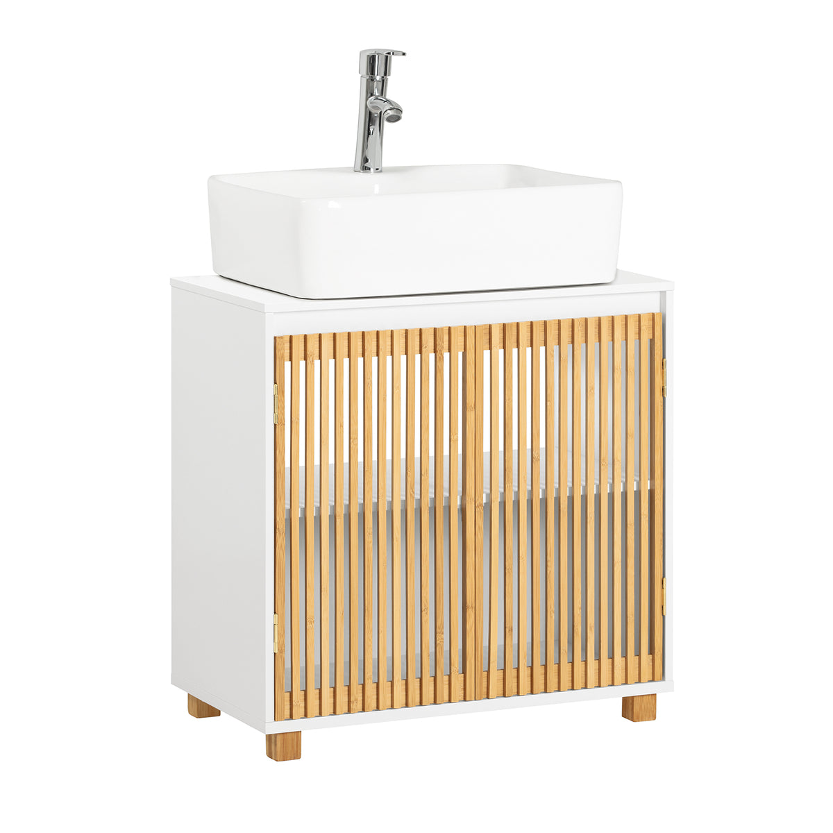 SoBuy BZR125-W, Under Sink Cabinet Bathroom Vanity Unit Bathroom Storage Cabinet, White
