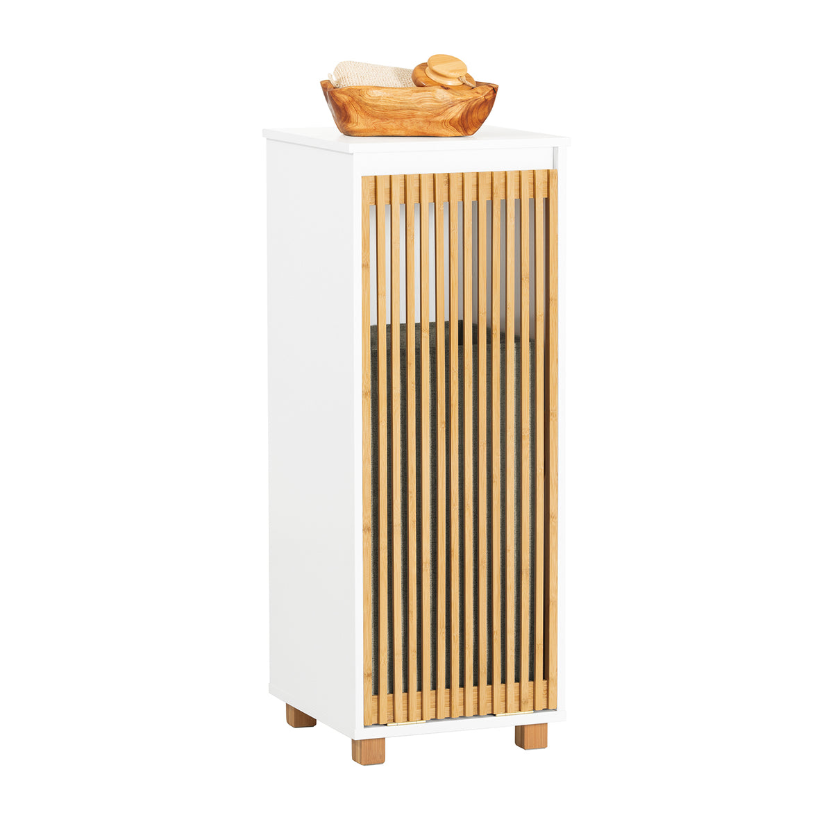 SoBuy BZR126-W, Laundry Cabinet Laundry Chest Bathroom Storage Cabinet, White-clearance