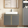 SoBuy BZR129-HG, Under Sink Cabinet Bathroom Vanity Unit Bathroom Storage Cabinet with 2 Doors, Grey