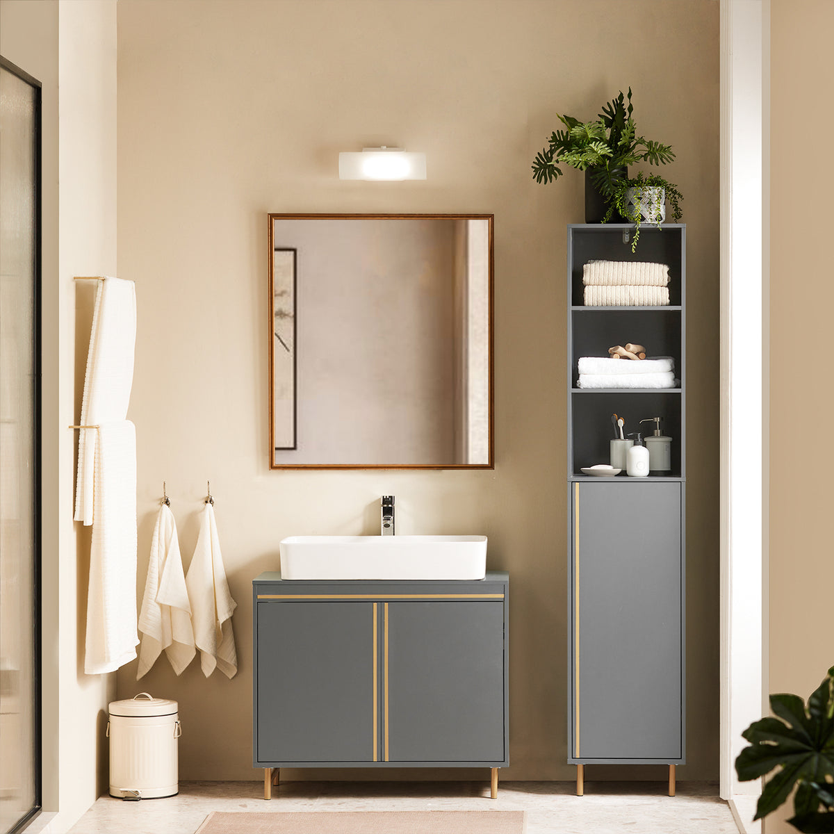 SoBuy BZR130HG, Bathroom Tall Tall Cupboard Bathroom Storage