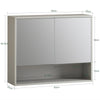 SoBuy BZR134-NG, Mirror Cabinet Bathroom Wall Cabinet Wall Mounted Bathroom Cabinet Mirrored Storage Cabinet, Wood
