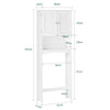 SoBuy BZR135-W, Over Toilet Cabinet Bathroom Space Saver Bathroom Storage Cabinet Cupboard with 2 Shutter Doors, White