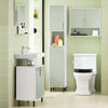SoBuy BZR137-GR, Bathroom Tall Cabinet Bathroom Storage Cabinet with Laundry Basket, Green