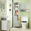 SoBuy BZR137-GR, Bathroom Tall Cabinet Bathroom Storage Cabinet with Laundry Basket, Green
