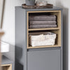 SoBuy BZR146-DG, Laundry Cabinet Laundry Chest Bathroom Storage Cabinet with Laundry Basket, Grey