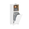 SoBuy BZR146-W, Laundry Cabinet Laundry Chest Bathroom Storage Cabinet with Laundry Basket, White