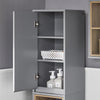 SoBuy BZR147-DG, Bathroom Tall Cabinet Tall Cupboard Bathroom Storage Cabinet, Grey