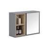 SoBuy BZR149-DG, Bathroom Wall Mirror Cabinet Wall Mounted Bathroom Cabinet Mirrored Storage Cabinet, Grey