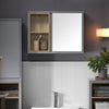 SoBuy BZR149-DG, Bathroom Wall Mirror Cabinet Wall Mounted Bathroom Cabinet Mirrored Storage Cabinet, Grey