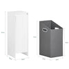 SoBuy BZR154-W, Slim Bathroom Storage Cabinet with Laundry Basket – White Narrow Bathroom Unit with Flip-Down Door, Freestanding Small Cupboard for Bathroom, Toilet or Utility Room, 30x30x87cm