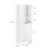SoBuy BZR155-W, Tall Bathroom Storage Cabinet with Laundry Basket – Slim Free Standing Bathroom Unit with Doors & Open Shelves, White 60x30x171cm