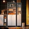 SoBuy BZR155-W, Tall Bathroom Storage Cabinet with Laundry Basket – Slim Free Standing Bathroom Unit with Doors & Open Shelves, White 60x30x171cm