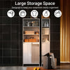 SoBuy BZR155-W, Tall Bathroom Storage Cabinet with Laundry Basket – Slim Free Standing Bathroom Unit with Doors & Open Shelves, White 60x30x171cm