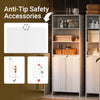 SoBuy BZR155-W, Tall Bathroom Storage Cabinet with Laundry Basket – Slim Free Standing Bathroom Unit with Doors & Open Shelves, White 60x30x171cm