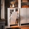 SoBuy BZR156-W, Laundry Cabinet Laundry Chest Bathroom Storage Cabinet with Laundry Basket, White