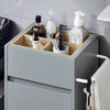 SoBuy BZR159-DG, Laundry Cabinet Bathroom Cabinet Storage Cabinet with Laundry Basket, Grey