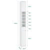 SoBuy BZR160-W, Bathroom Tall Cabinet Cupboard Bathroom Cabinet Storage Cabinet, White