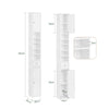 SoBuy BZR167-GW, Tall Bathroom Storage Cabinet Freestanding Slim Narrow Storage Unit with 6 Adjustable Shelves Gloss White Finish Modern Bathroom Furniture for Toilet Sink or Laundry Room 20x20x180cm