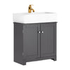 SoBuy BZR18-II-DG, Under Sink Cabinet Bathroom Vanity Unit, Suitable for Pedestal Sink, Grey