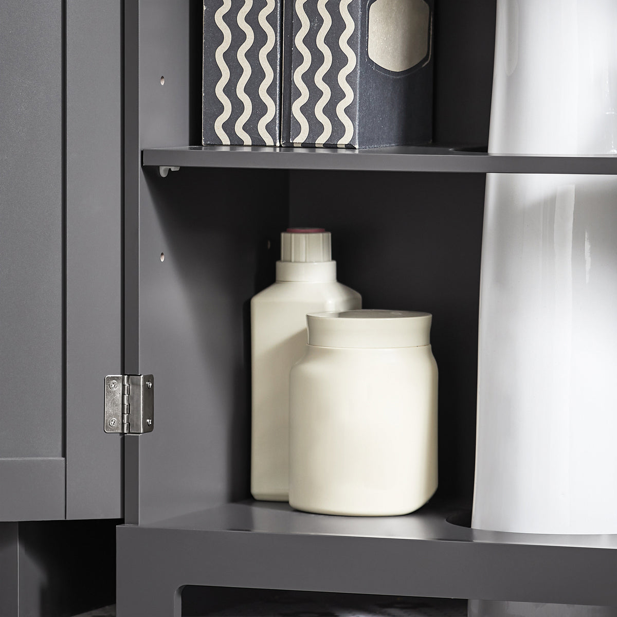 SoBuy BZR18-II-DG, Under Sink Cabinet Bathroom Vanity Unit, Suitable for Pedestal Sink, Grey