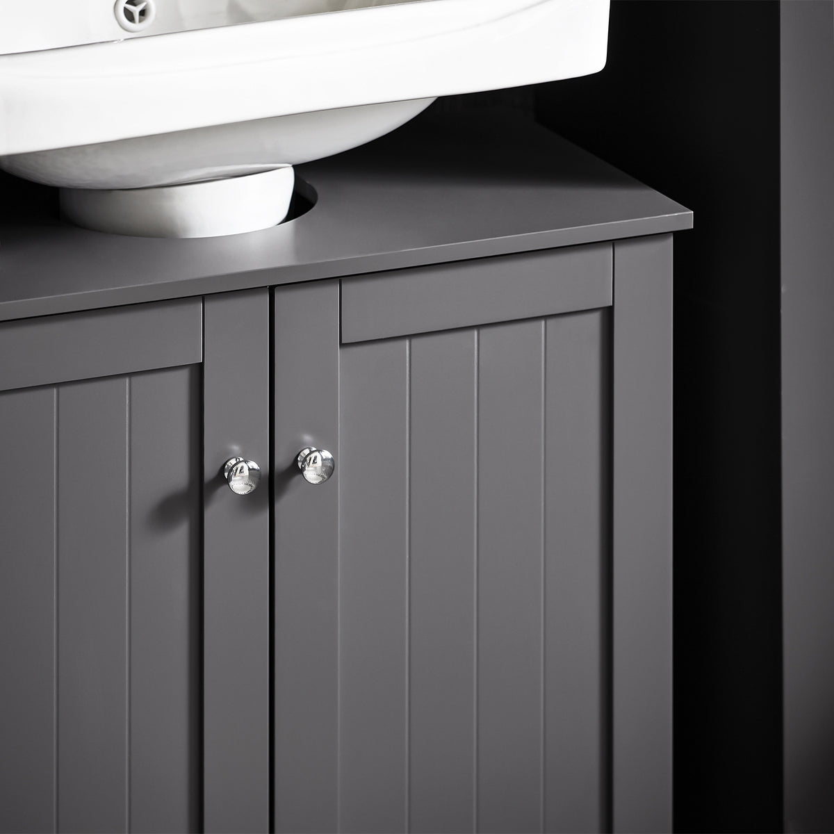 SoBuy BZR18-II-DG, Under Sink Cabinet Bathroom Vanity Unit, Suitable for Pedestal Sink, Grey